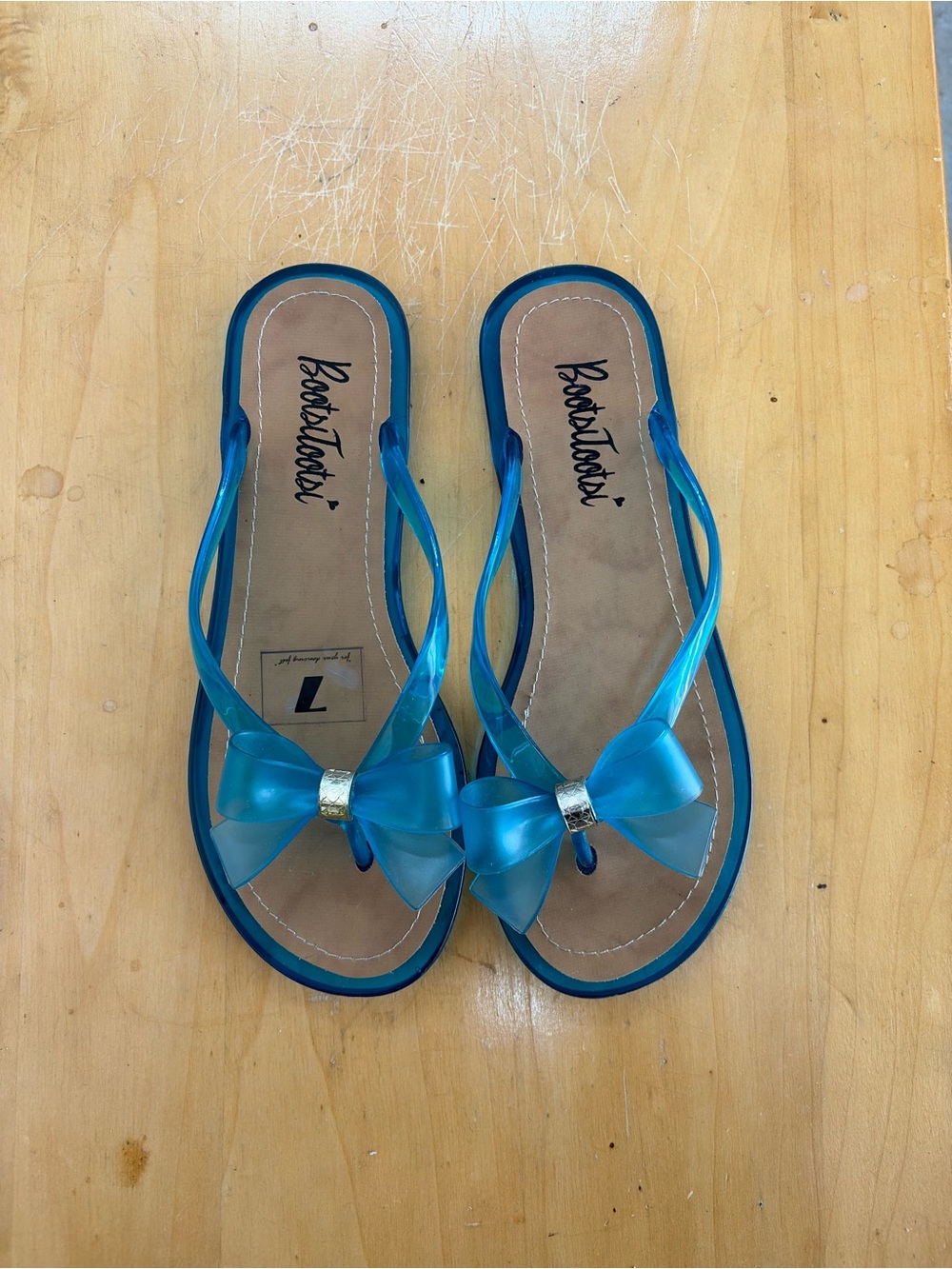 Women’s Teal Bow Flip Flop Sandals